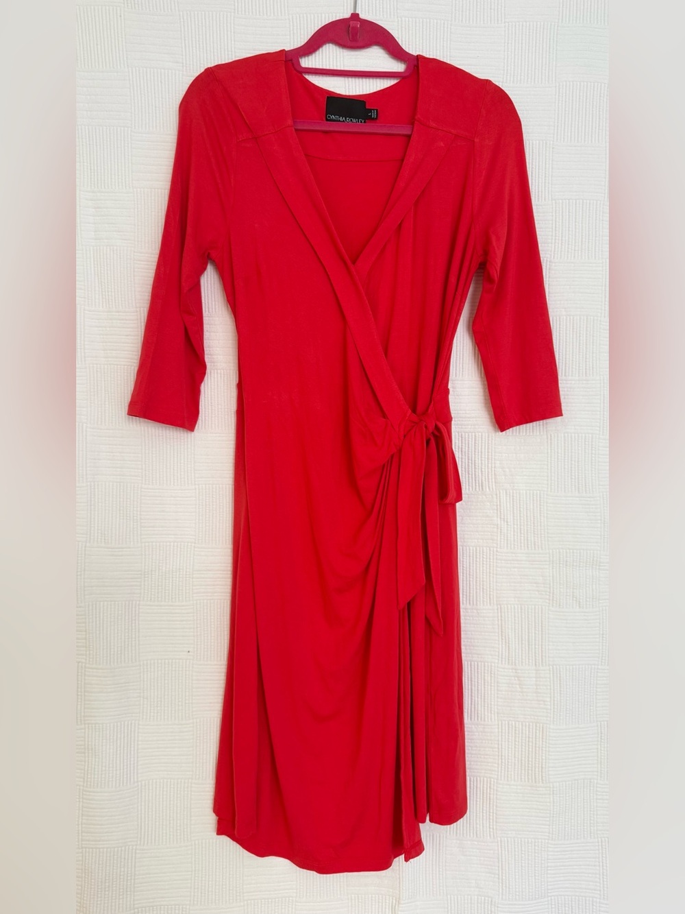 Cynthia Rowley Red Wrap Dress with Side Tie